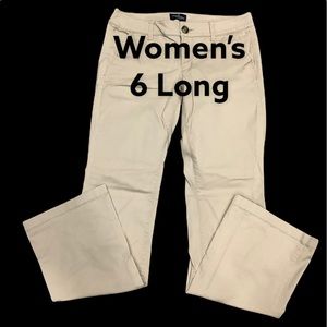 Women's American Eagle Outfitters 6 Long Tall Jeans Khaki Kick Boot Stretch EUC